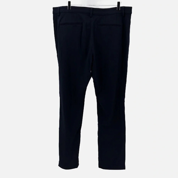 Soft Cloth Jersey Knit Flat Front Trousers in Navy - NWT - Size 38 - Picture 3 of 6